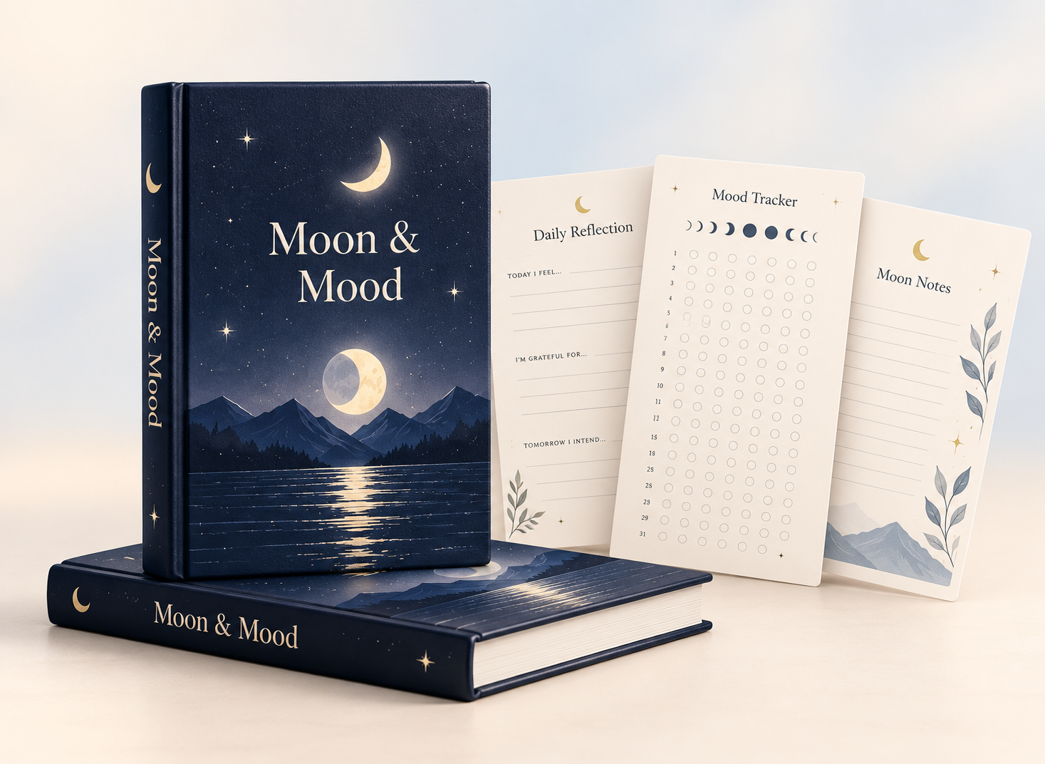 Moon and Mood journal mockup